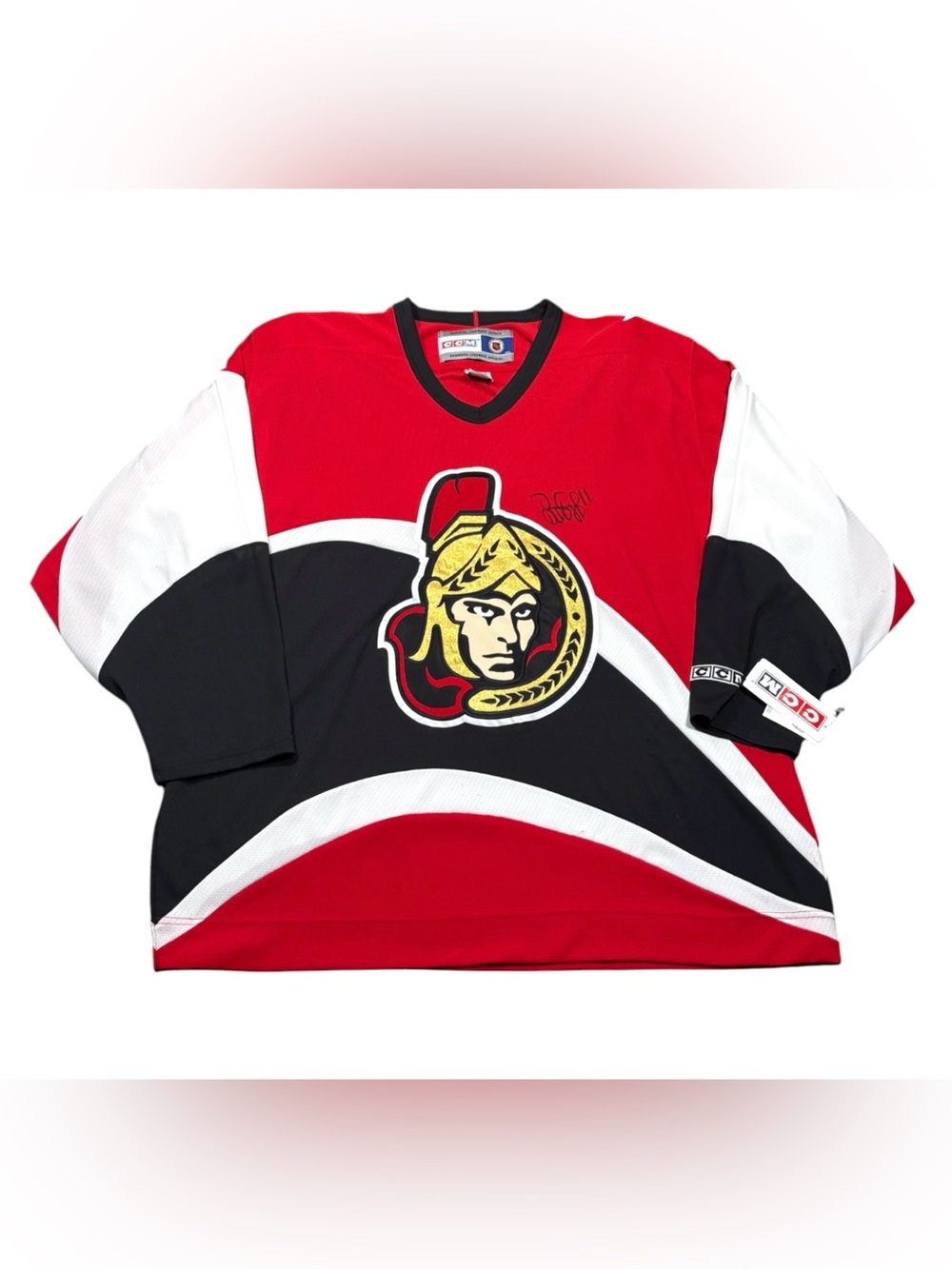 Vintage Ottawa Senators CCM NHL Hockey Jersey NWT Signed By Daniel Alfredsson XL